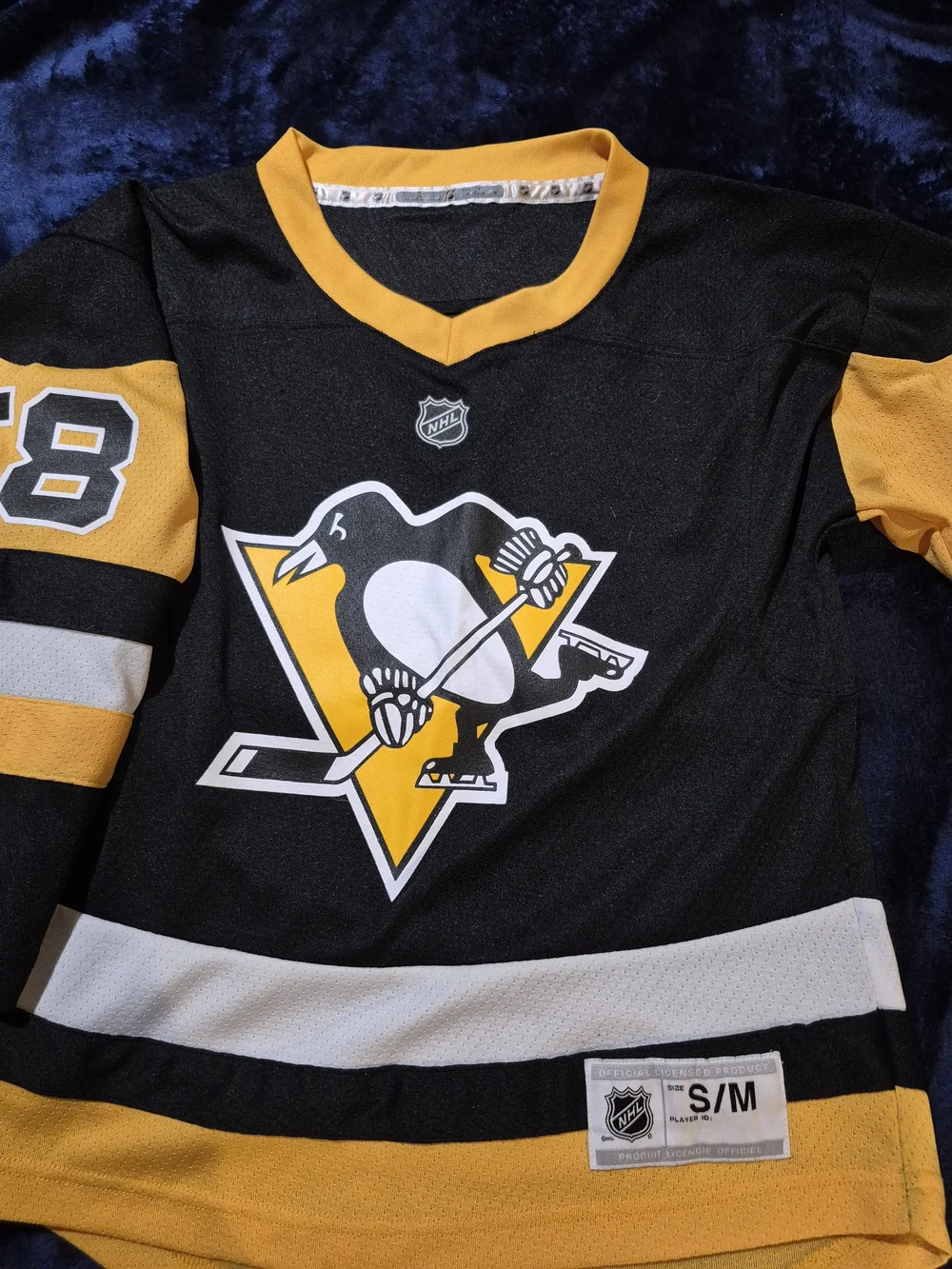 NHL Pittsburgh Penguins Black, Gold & White Youth Hockey Jersey #58